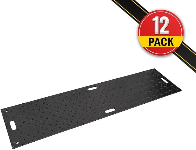 12 Pk 2' x 8' - 1/2" Thick Heavy Duty Ground Protection Mats - Easily Supports - Image 2