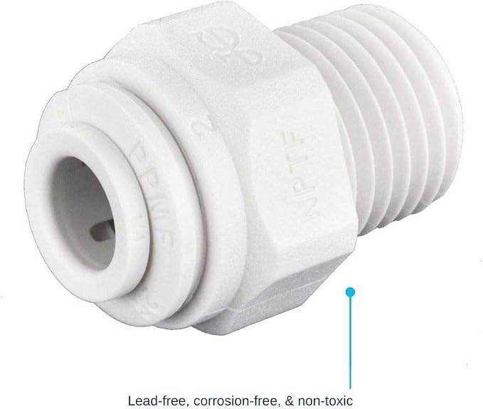 John Guest 1/4 Inch OD x 1/8 Inch NPT Male Connector, Push to Connect Plastic - Image 3