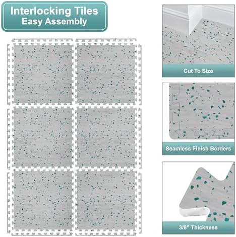 Sorbus Interlocking Wood Grain Foam Floor Tiles - Image 5