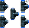 5 Pcs 12mm x 8mm x 12mm Pneumatic T Shaped 3 Way Tube Reducer Connector by ROZESAZZ