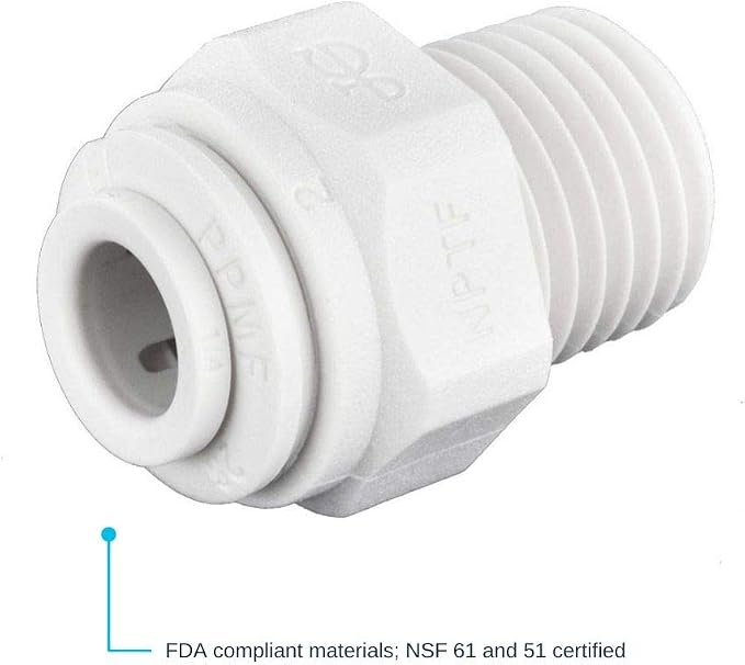 John Guest 1/4 Inch OD x 1/8 Inch NPT Male Connector, Push to Connect Plastic - Image 2