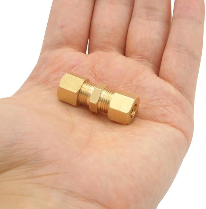 Hooshing 10PCS Brass Compression Tube Fitting 3/16" OD x 3/16" OD Connector - Image 4