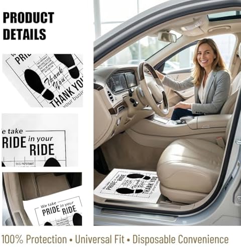50PCS 16 x 20 Car Paper Floor Mat, Disposable Kraft Paper Vehicle Floor Foot - Image 3