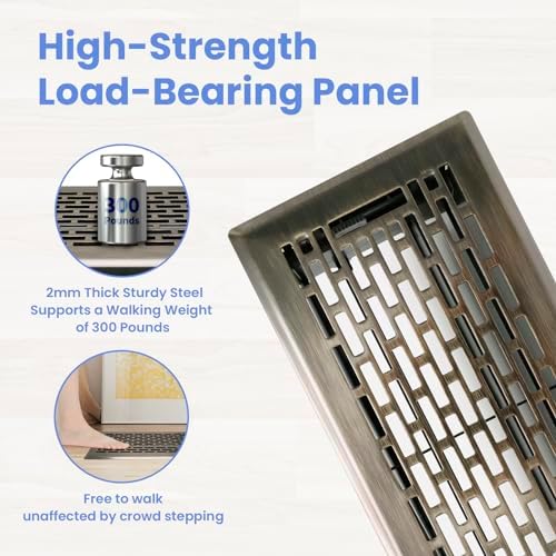Howeall 4x10 Inches 2 Pack Heavy Duty Walkable Floor Register - Image 2