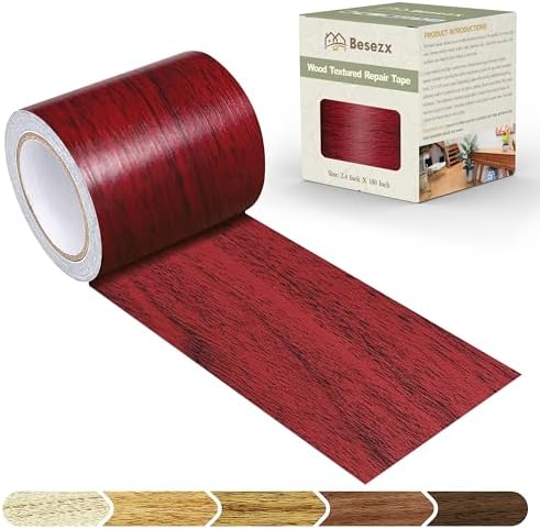 Besezx Wood Grain Tape, 2.4" X15', Self Adhesive Wood Grain Repair Patch by Besezx