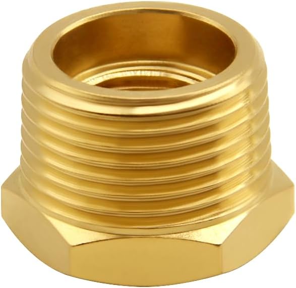 Uenede Brass 1/2" NPT Male to 1/8" NPT Female Reducer Bushing - Image 4