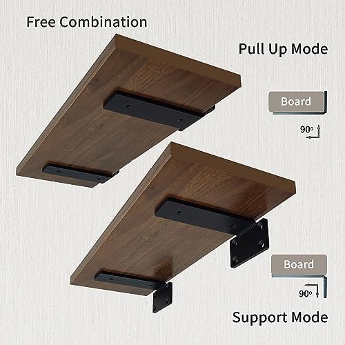 Heavy Duty Shelf Bracket 8 inch Metal Wall Mount Powder Coated 90 Degree Black - Image 4