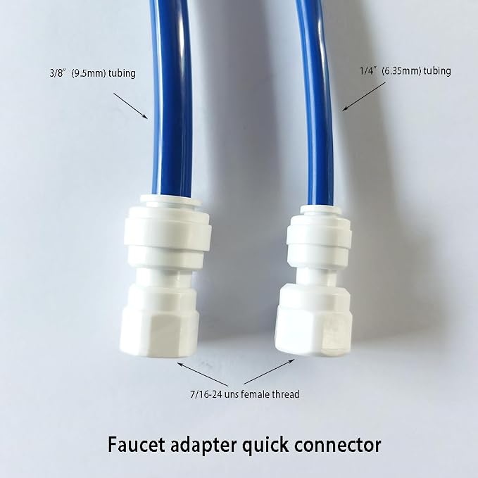 YZM Push-to-Connect Faucet Adapter, Double O-Ring Seal, 1/4" Tube OD x 7/16"-24 - Image 4