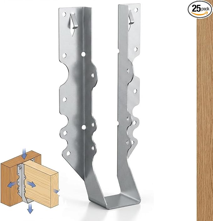 25 Pack 2x10 Joist Hangers, 18 Gauge Galvanized Face Mount | Wood connectors by CAMNWAMN