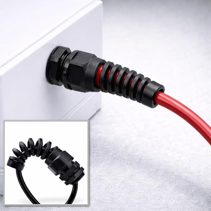 3/4" NPT Flexible Cable Gland, Spiral Pigtail Cord Grip Strain Relief - Image 3