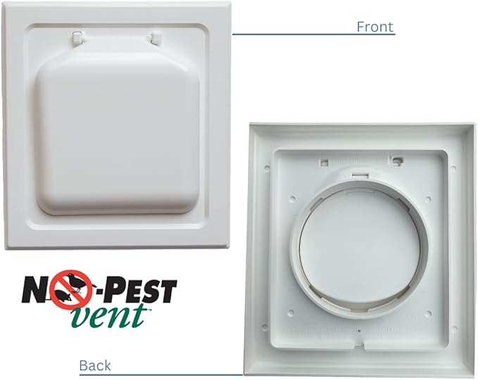 NO-PEST VENT Dual Door Dryer Vent Cover 4 Inch Outdoor, Made in USA, Highest - Image 6