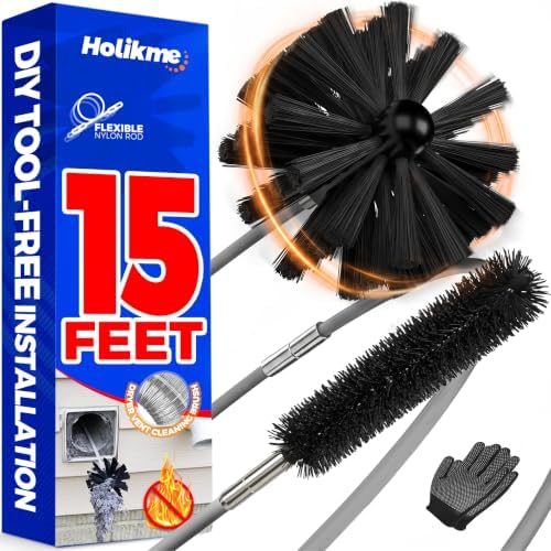 Holikme Dryer Vent Cleaner Kit - 15Ft Flexible Lint Brush by Holikme