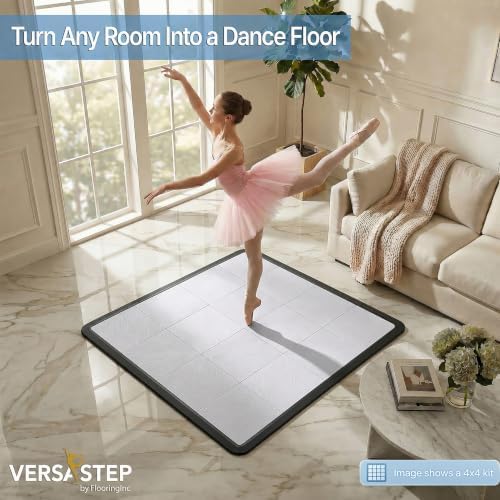Flooring Inc's 3/8" Thick Interlocking Lightweight Plastic Practice Dance Floor - Image 2