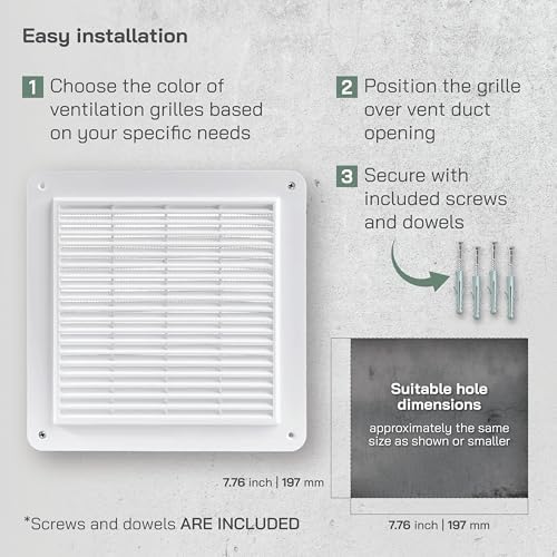 Vent Systems 10" x 10" Inch White Plastic Vent Cover - Image 4