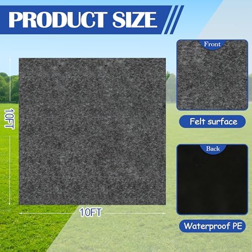 Ogrmar 10x10 FT Outdoor Storage Shed Mat Waterproof Tent Floor Mat Gray - Image 3