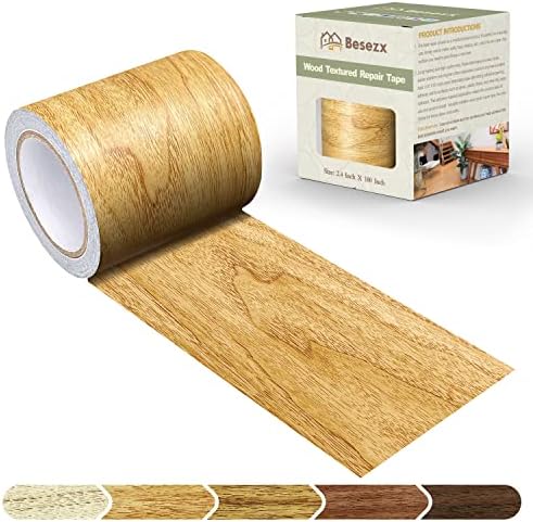 Besezx Wood Grain Repair Tape, 2.4" X15', Self Adhesive Wood Grain Repair Patch by Besezx