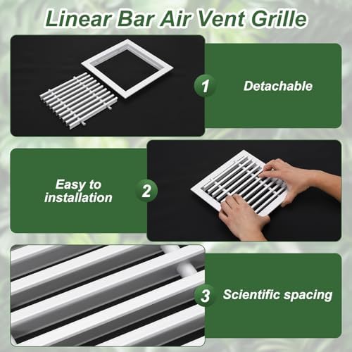 PATIKIL 12x6 Inch Linear Bar Air Vent Grille Aluminum Register Vent Cover - Image 3