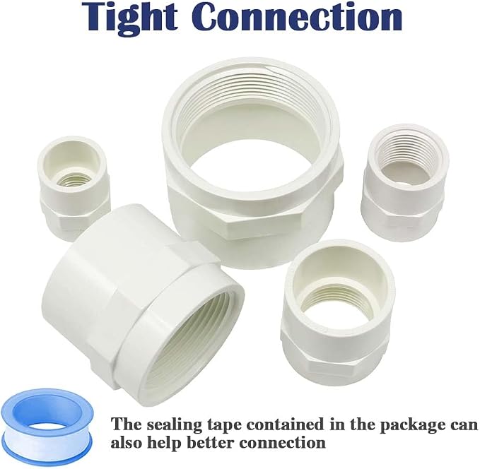 6PCS 1 Inch PVC Coupling Fittings White Slip to Female Thread PVC Pipe Fitting - Image 5
