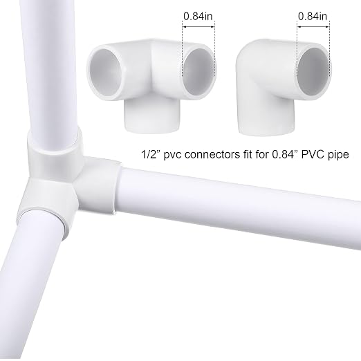 Xuniea 42 Pieces 1/2 Inch PVC Pipe Fittings Elbow Set Tent Connection Tee Heavy - Image 4