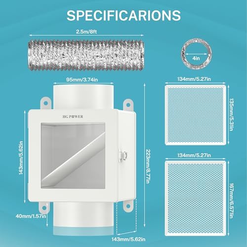 Metal Dryer Duct Lint Trap, HG Power Indoor Dryer Vent Kit, Indoor Dryer Vent - Image 6