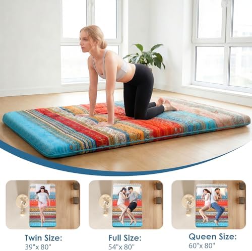 SCHNAUZER HOME Japanese Floor Mattress Futon Mattress Full 3.5" Thick Boho - Image 5