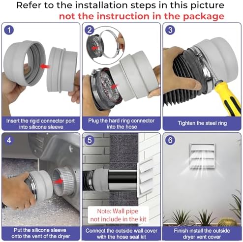 Upgraded 3 in 1 Dryer Vent Kit, include Dryer Vent Hose - Image 5