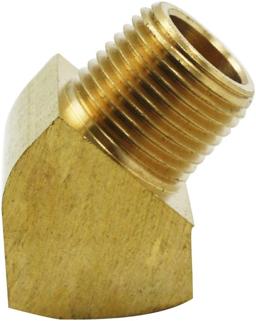 45 Degree Street Elbow 1/4" NPT Male x 1/4" NPT Female Brass Pipe Fitting - Image 6
