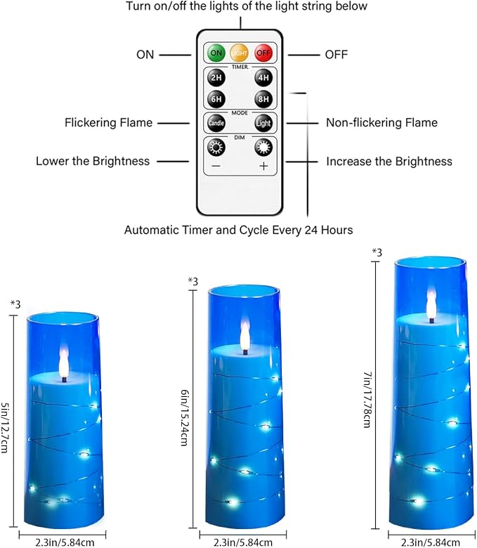 Nimiko Flickering Flameless LED Candles, Battery Operated Candles 9 Pcs - Image 2