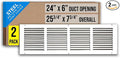 Fits 24x6 Duct Opening | Steel Return Air Grille by Handua | Vent Cover Grill by Handua