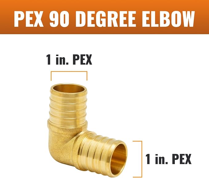 6-Pack 1 Inch PEX 90 Degree Elbow | Brass - Image 2