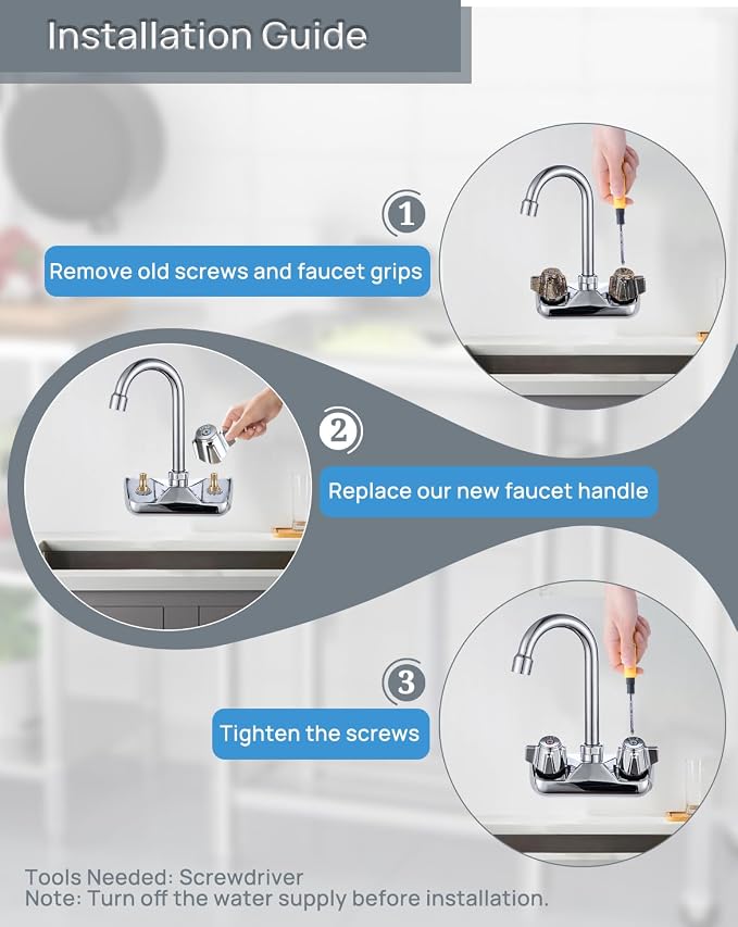 Commercial Faucet Handle Replacement Kit Outdoor Faucet Handles 0.43 Round Stem - Image 3