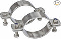 AKIHISA 2 Pcs 70-76mm Range Heavy Duty Rigid Handleless Flat Pipe Bracket Clamp by AKIHISA