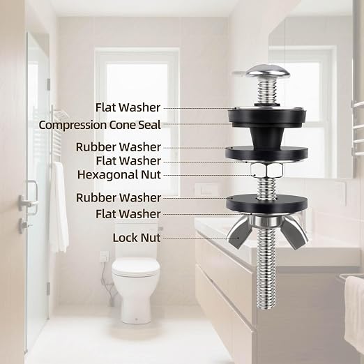 2 Pcs Toilet Tank Bolts Replacement Kit Toilet Tank to Bowl Bolts Heavy Duty - Image 7
