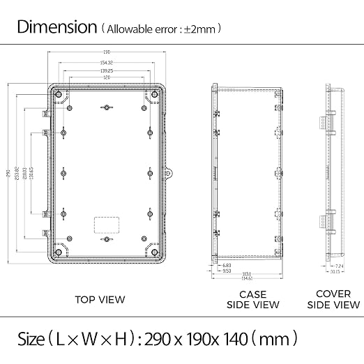 LeMotech Junction Box IP67 Waterproof Electrical Box ABS Plastic Hinged Shell - Image 7