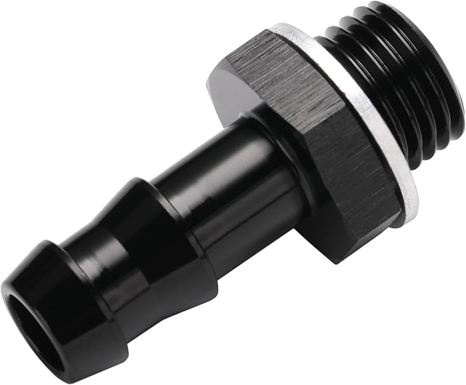 M14x1.5 Male Metric to 3/8 Barb Fuel Pump Inlet Adapter Fitting Aluminum Black - Image 5