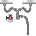 Double Sink Drain Kit Expandable Flexible 1 1/2 Inch P-Trap by QruiLanTu