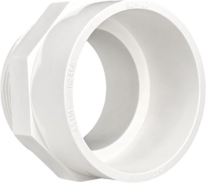 5 Pack 2" PVC Fittings, 2 inch NPT Male PVC Pipe Adapter, Swimming Pool & - Image 6