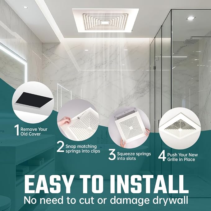 10.6" Bathroom Exhaust Fan Cover, Grille Replacement Parts - Image 7