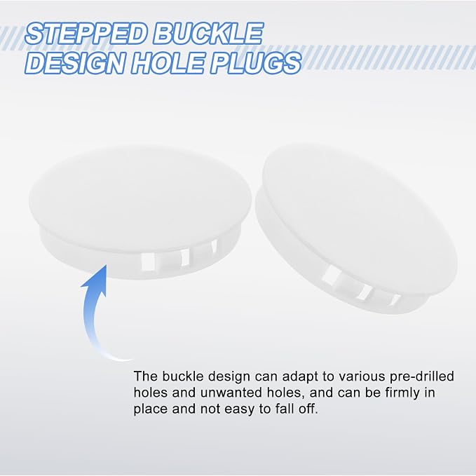 uxcell 8Pcs Plastic Hole Plugs, 60mm Flush Type Panel Plugs, Round Snap - Image 3