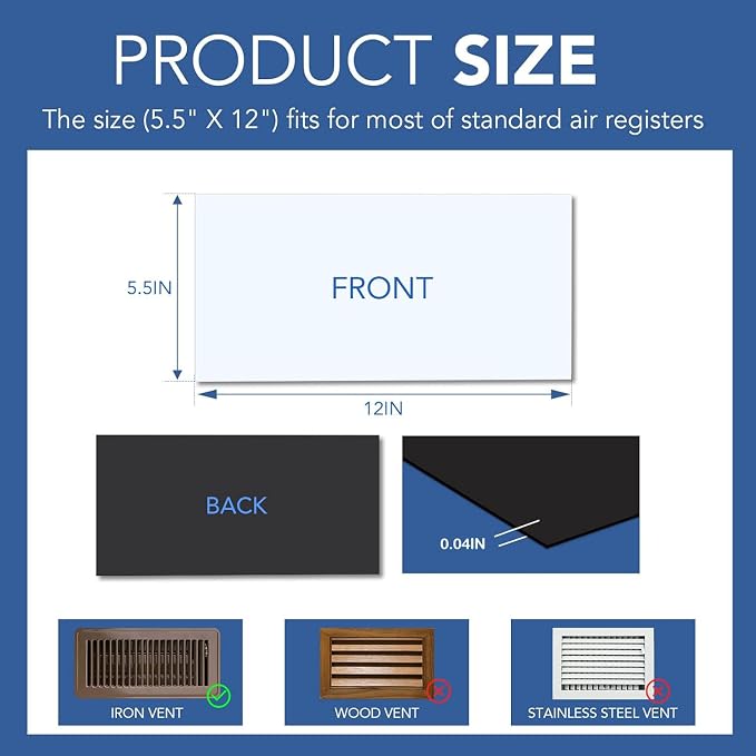 DIYMAG Magnetic Vent Covers-5.5" x 12", 8 Pack - Image 2