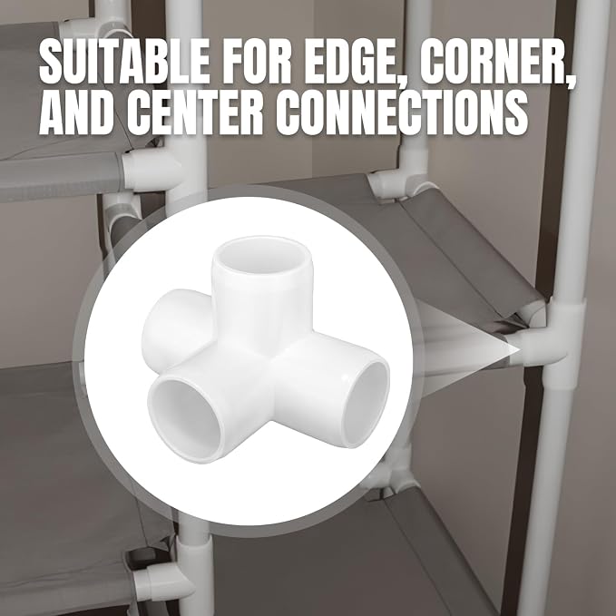 20 Pack 4 Way PVC Fittings 1/2 Inch, Furniture Grade Pipe Elbow Connector - Image 6