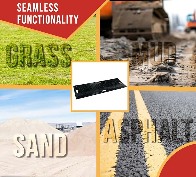 4 Pk 2' x 6' - 1/2" Thick Heavy Duty Ground Protection Mats - Easily Supports - Image 7