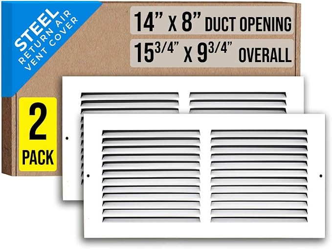 Fits 14x8 Duct Opening | Steel Return Air Grille by Handua | Vent Cover Grill by Handua