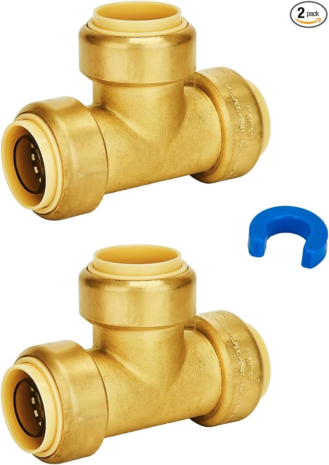 1-Inch Tee, Push Plumbing Pipe Connector, Push-to-Connect, by SUNGATOR