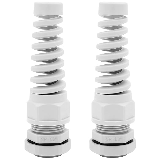 Strain Relief Cord Connector, LISTENJIALE 2Pcs NPT 1/2" Waterproof Cable Gland by LISTENJIALE