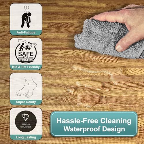 Sorbus Wood Grain Floor Tiles Foam Mat EVA Interlocking Mats Tile 3/8-Inch - Image 4