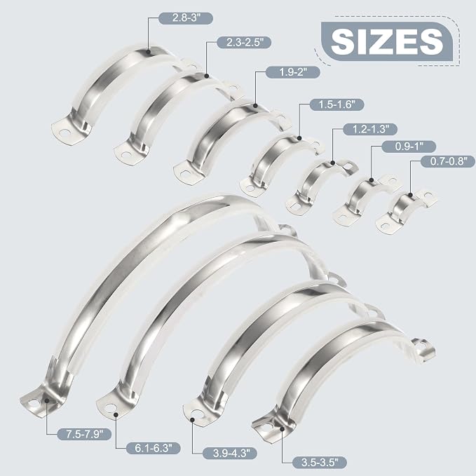 HARFINGTON 201 Stainless Steel 6.1-6.3"/155-160mm Split Ring Pipe Hanger Pipe - Image 5