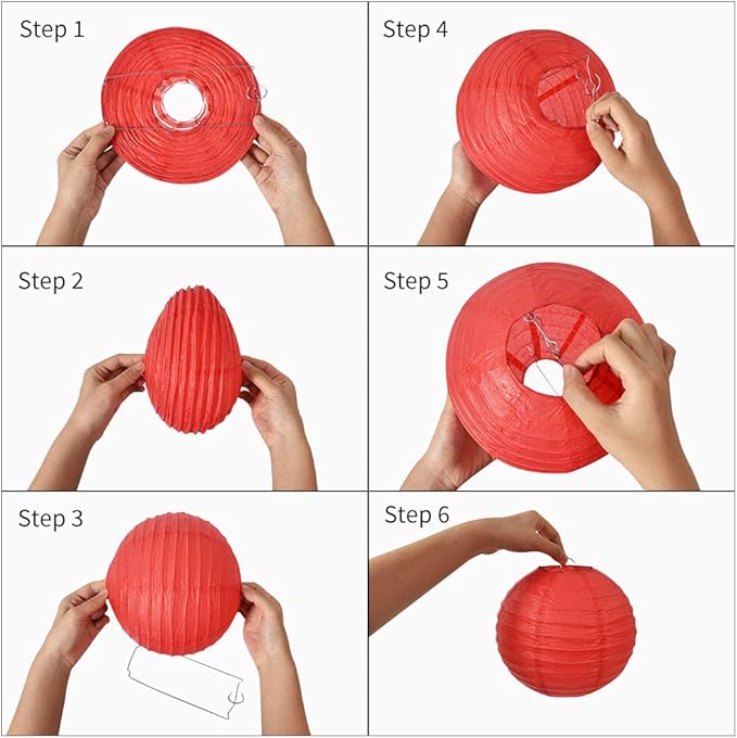 BEISHIDA Black Purple White Paper Lanterns 6/8/10/12Inch Round Chinese Lamp | - Image 3