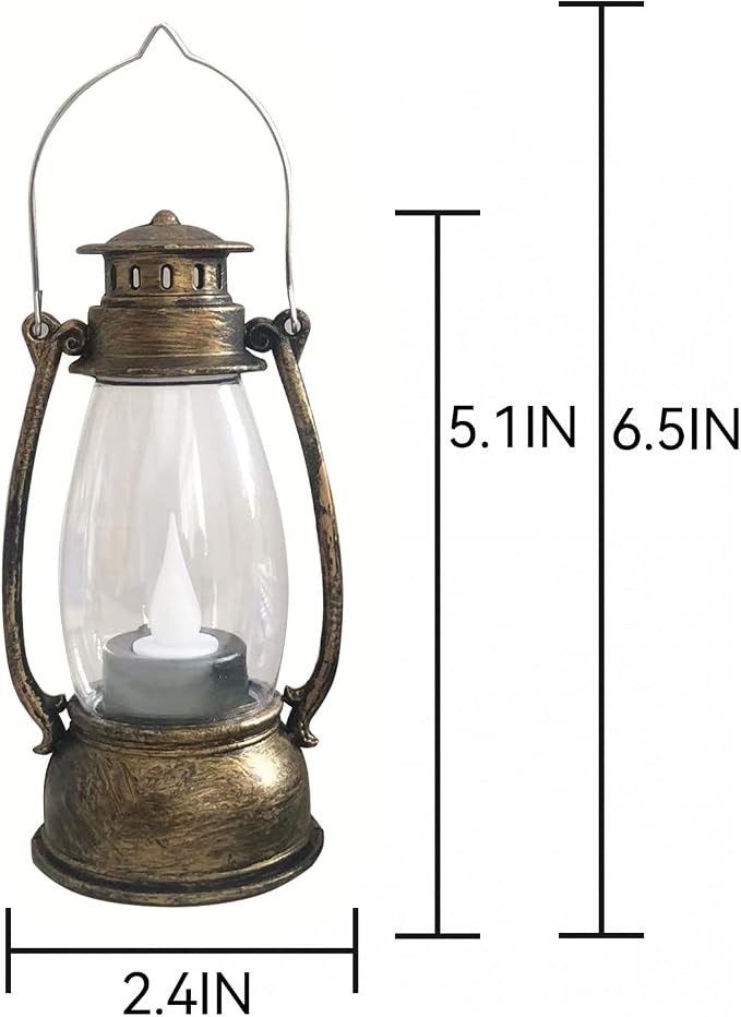Mini Lanterns for Vintage Western Christmas Decor, Lightweight Bronze Small LED - Image 2