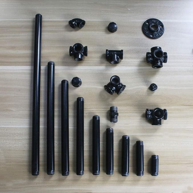 6 Pack 1/2" × 20" Pre-Cut Black Metal Pipe, Industrial Steel Fits Standard Half - Image 5